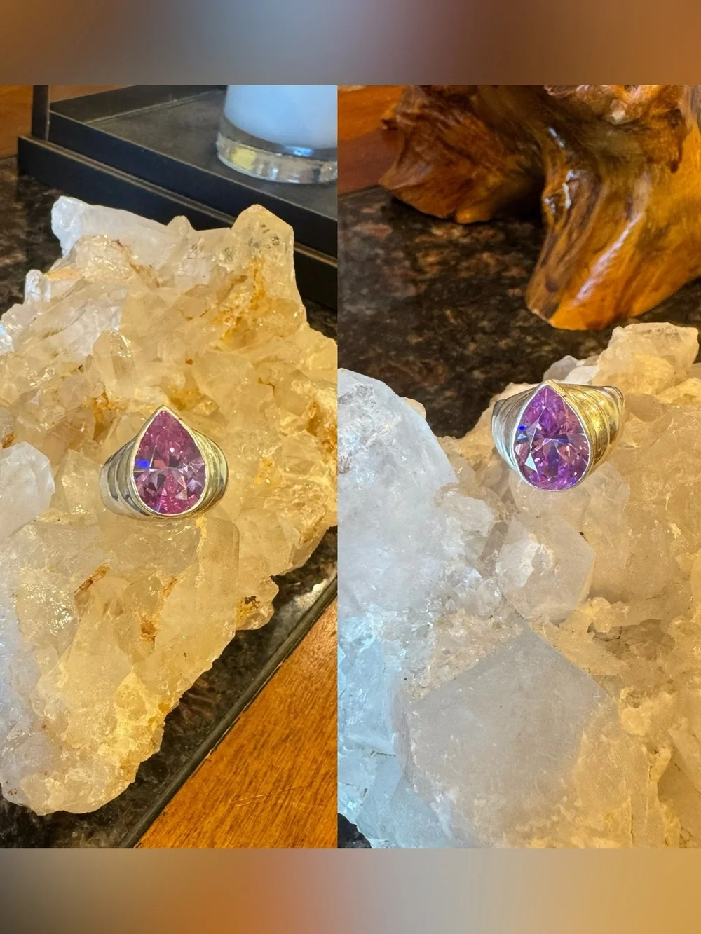 Beautiful VTG Sterling Silver Brilliantly Faceted Amethyst Sterling Silver Ring
